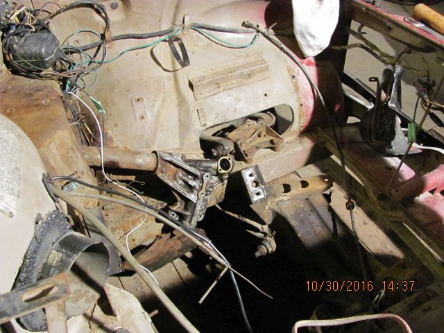 Steering box and column coming out