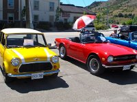 IMG 5285  Al's Mini and Darrell's TR6 at the Vernon car show